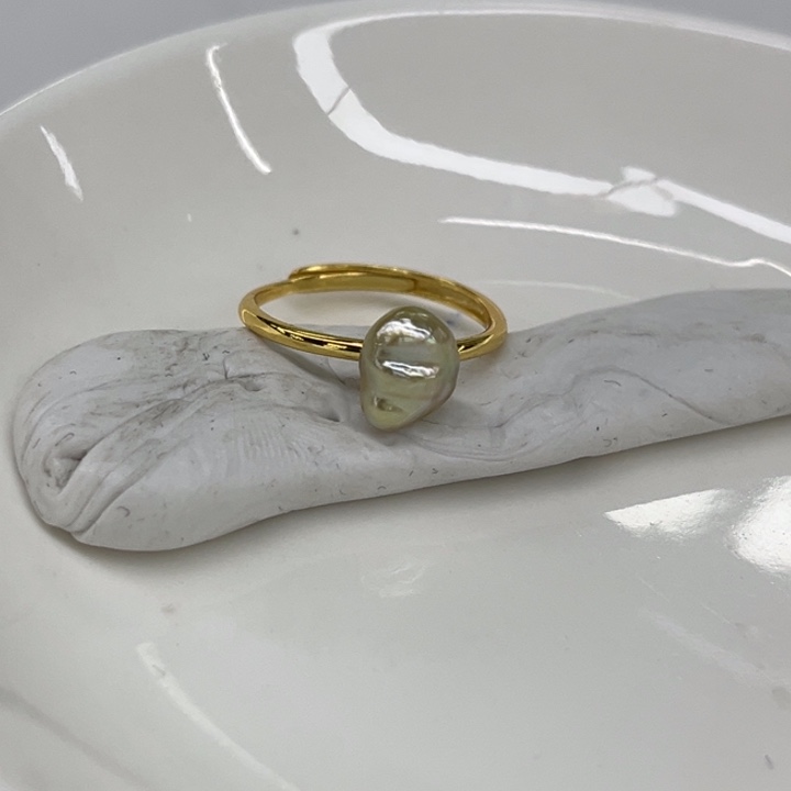 银S925镶嵌戒指海水珍珠