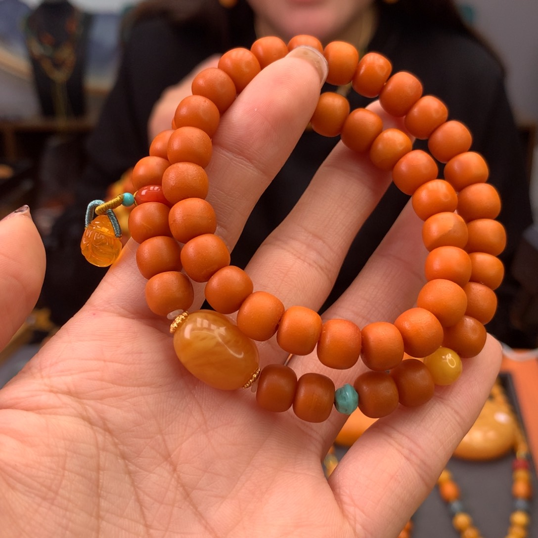蜜蜡手串未镶嵌天然