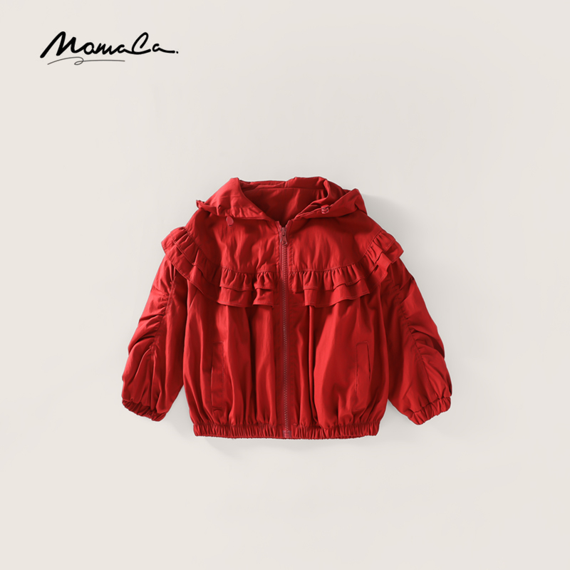 MOMOCO秋季新款女童安可拉红时尚连帽百搭夹克外套75730107062