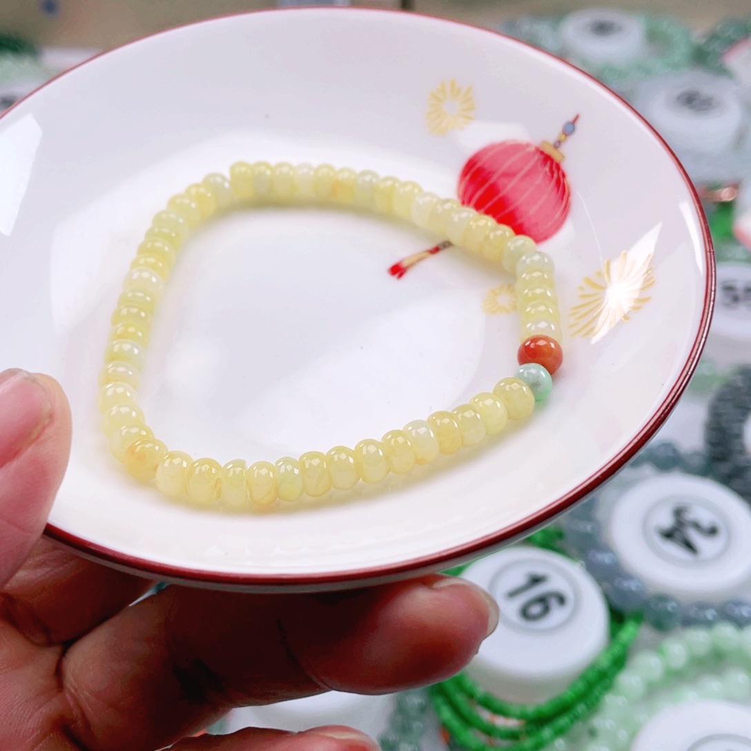 翡翠未镶嵌颈饰天然翡翠手链5.7mm