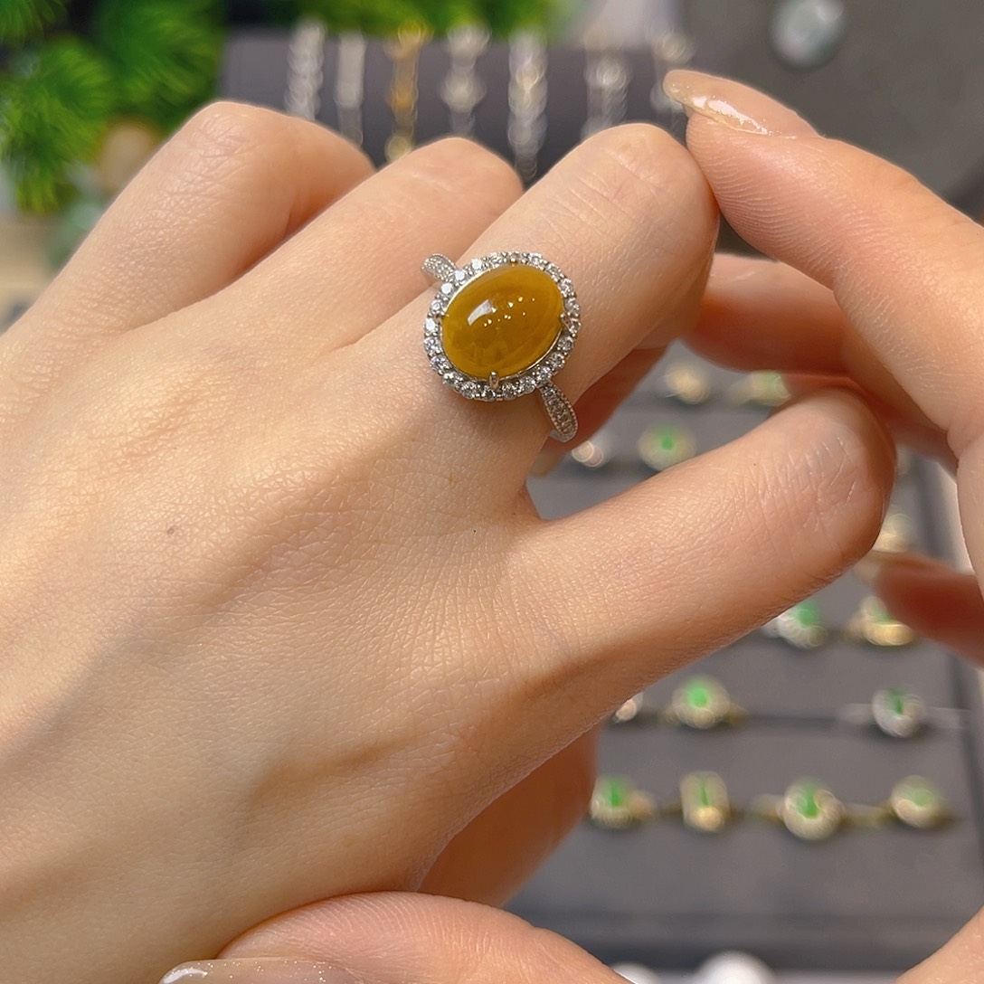 翡翠戒指银S925镶嵌我