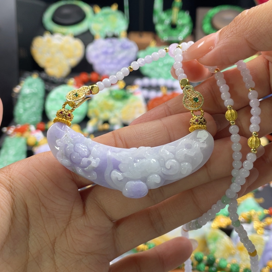 翡翠未镶嵌颈饰代编织