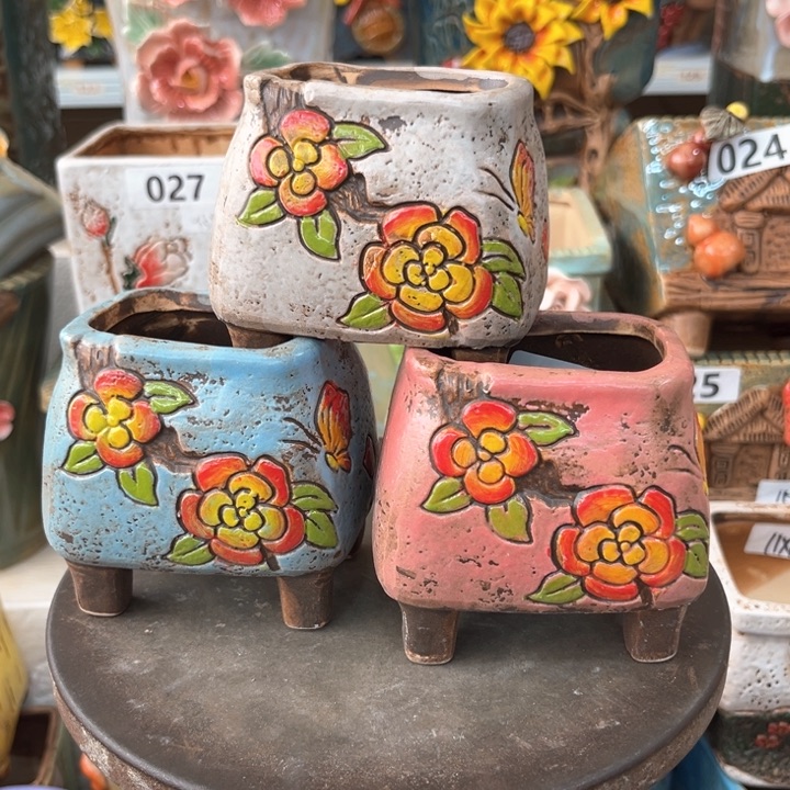 紫砂花盆粗陶材质多肉花盆