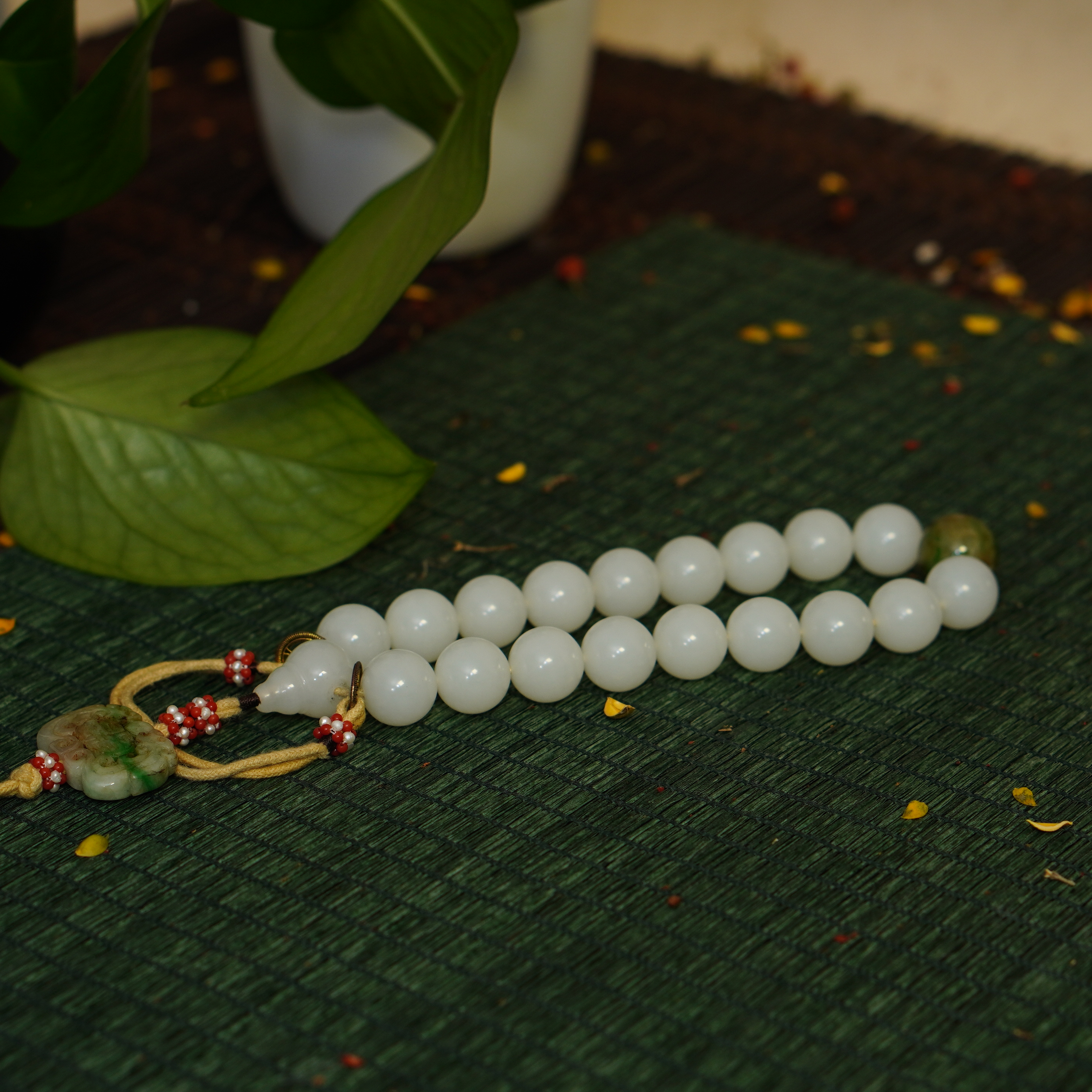 民国和田玉手持/HY134253/金玉良缘/槐荫山房