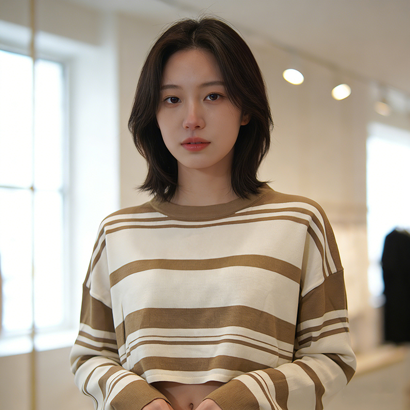 5504款如图 毛衣衫毛针织衫针织上衣常规网红纯色长袖5504#