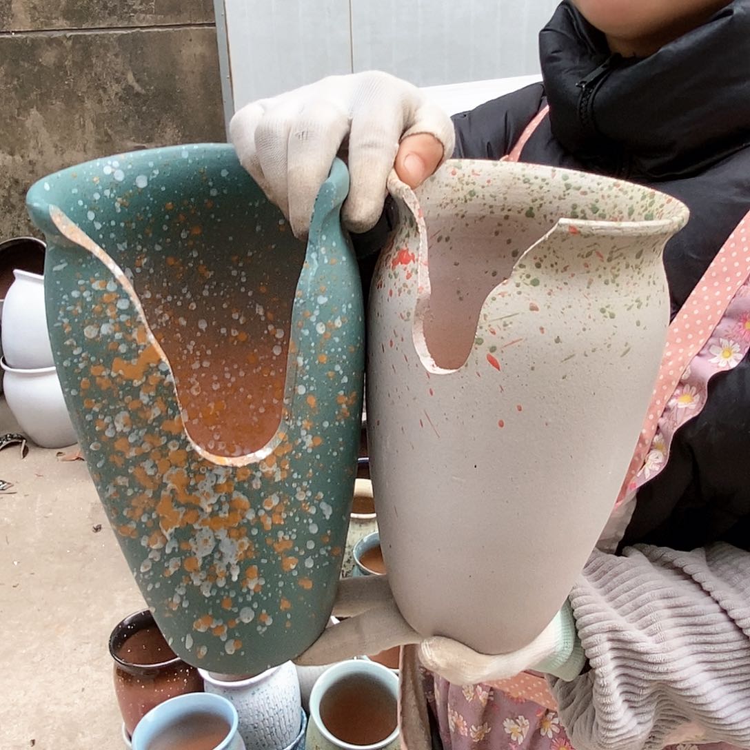 紫砂花盆瑕疵口15高25