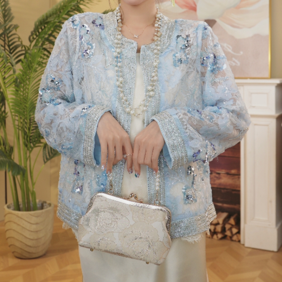 【晶莹琉璃】新中式春季重工织锦刺绣上衣2025A5700小鹿-大女王仓