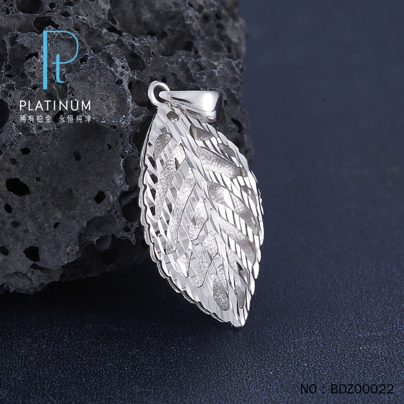 铂金pt950影底爆亮叶子吊坠（不含链）
