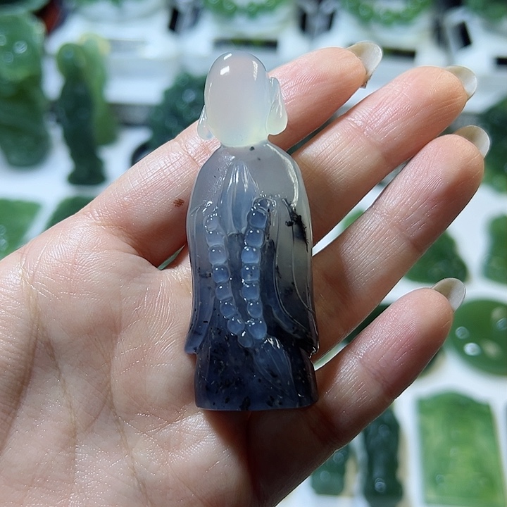 蛇纹石玉手把件未镶嵌畅*