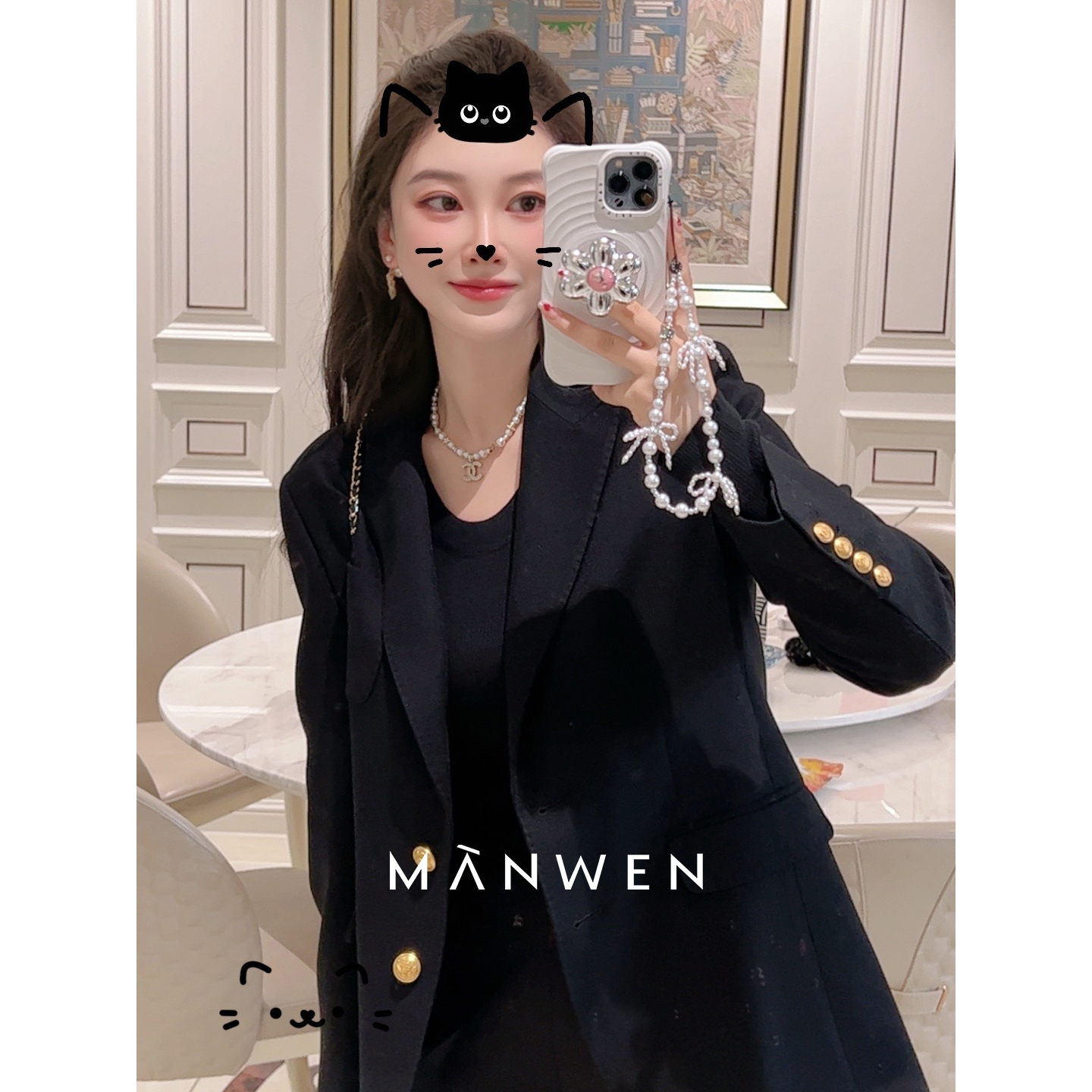 【曼文kiki】“米兰西装”高定廓形羊毛西装外套 MANQ661