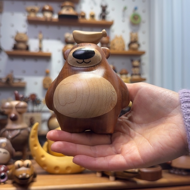 木瑕疵不焦虑熊摆件
