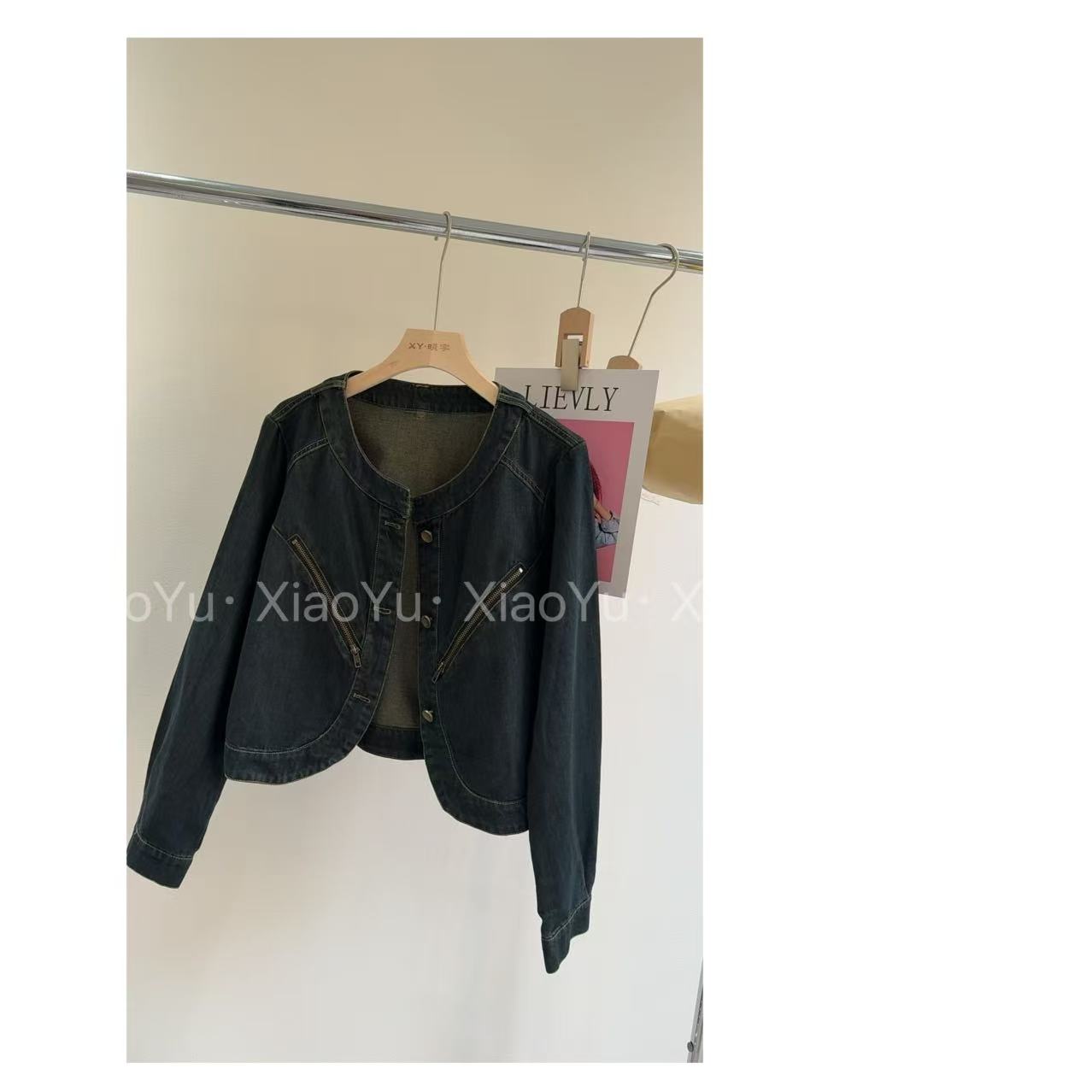 品牌【拉链朋克牛仔外套】72D 7050-1【No退换】