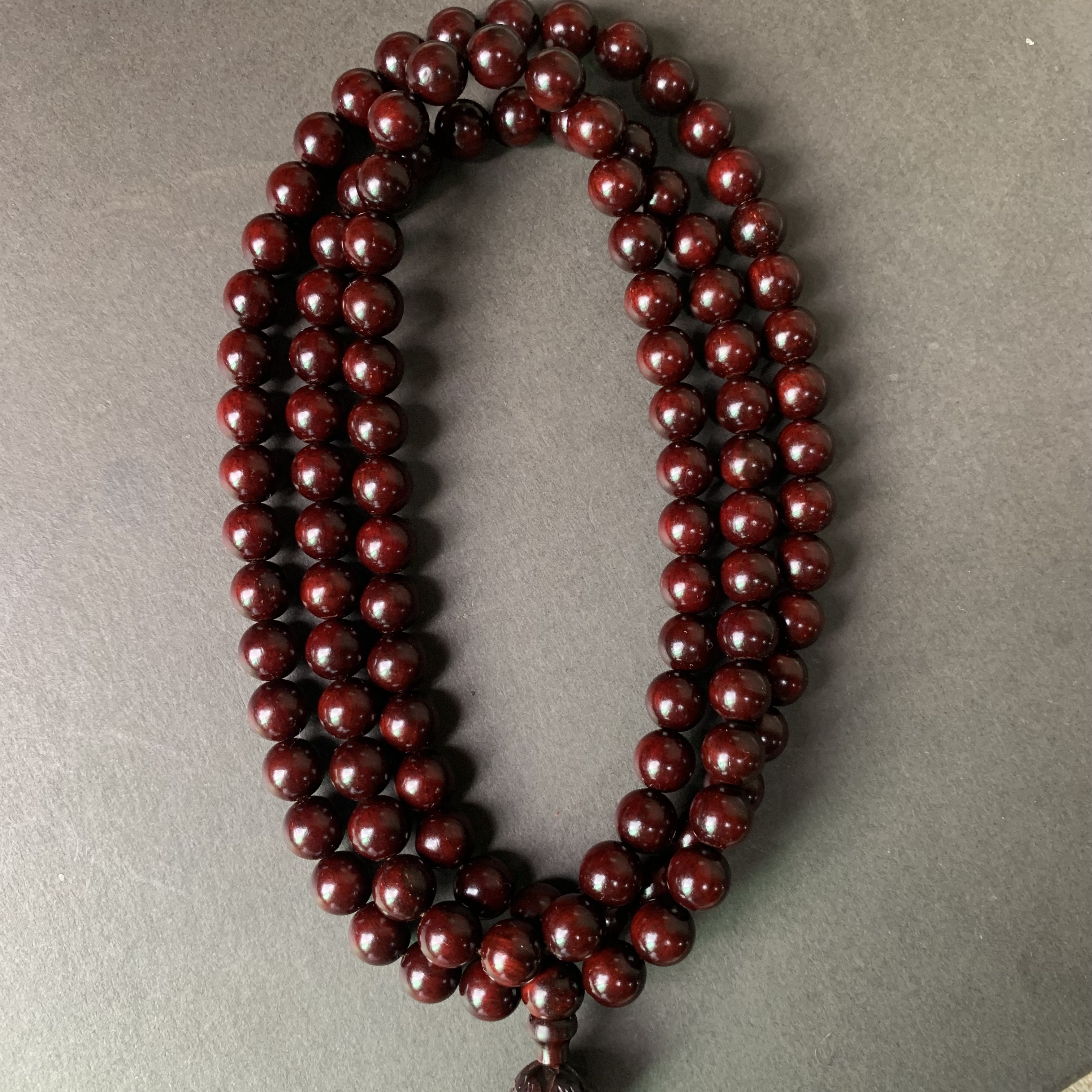 正宗印度小叶紫檀0.8高油密泥料108颗手链檀香紫檀