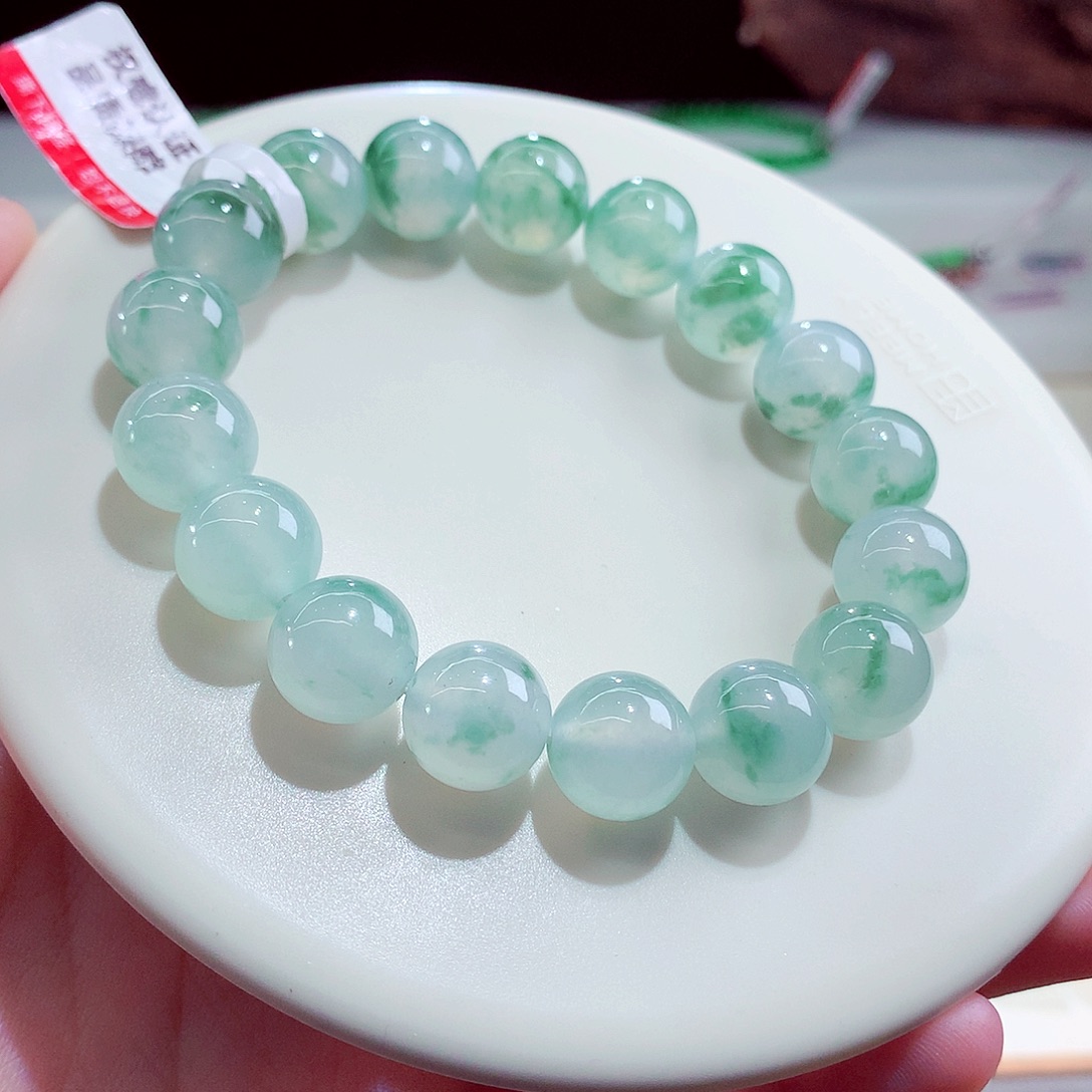 翡翠未镶嵌手链卡11+