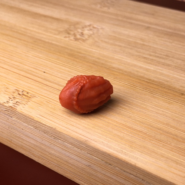 天然川料南红精工柿子红佛手背云卡12.4x17.4mm