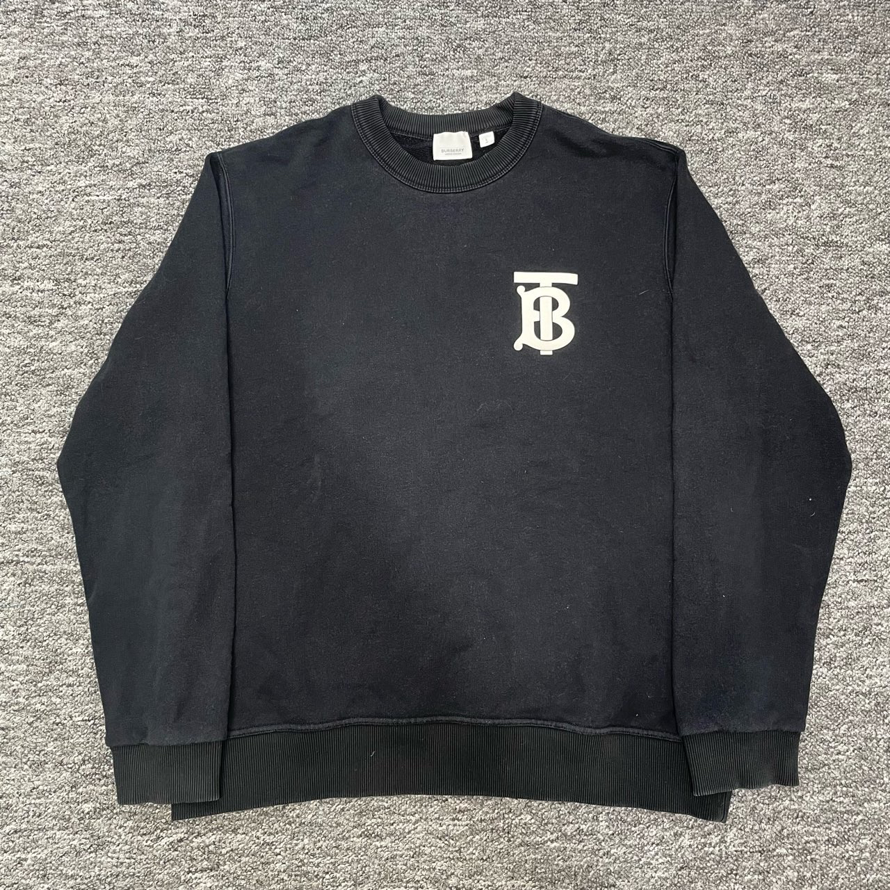 95新 BURBERRY/博柏利 L码/logo图案圆领纯棉套头卫衣/000904