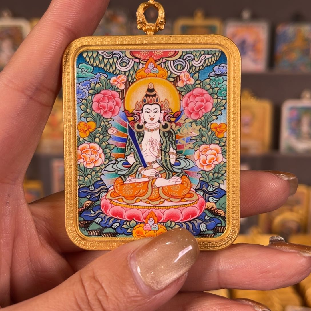 吊坠虚空藏青海热贡唐卡