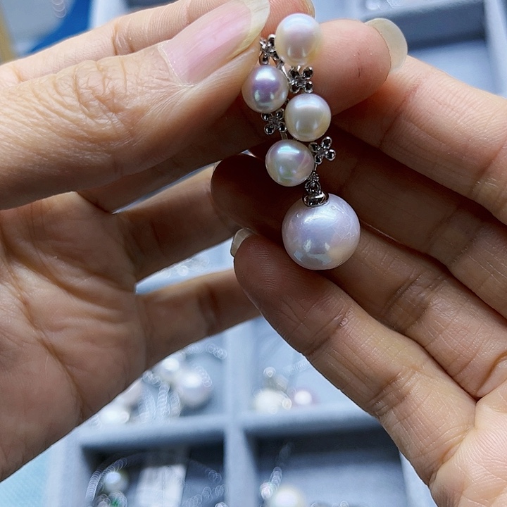 淡水珍珠胸饰银S925镶嵌