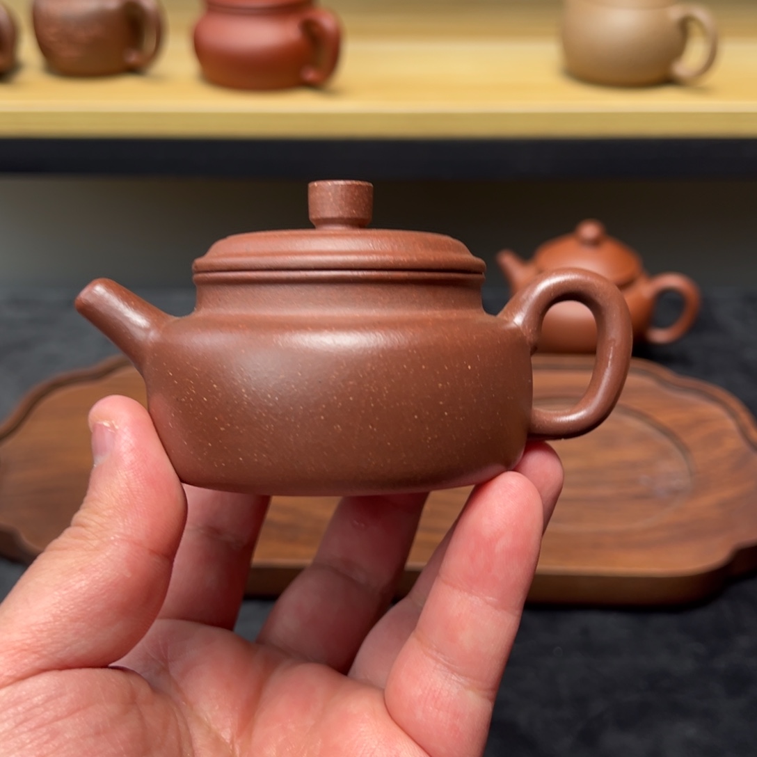 紫砂茶壶瑕疵100老紫泥德钟