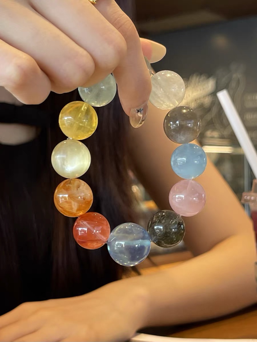 天然水晶手串DIY{直播开}手串水晶多宝精品大珠