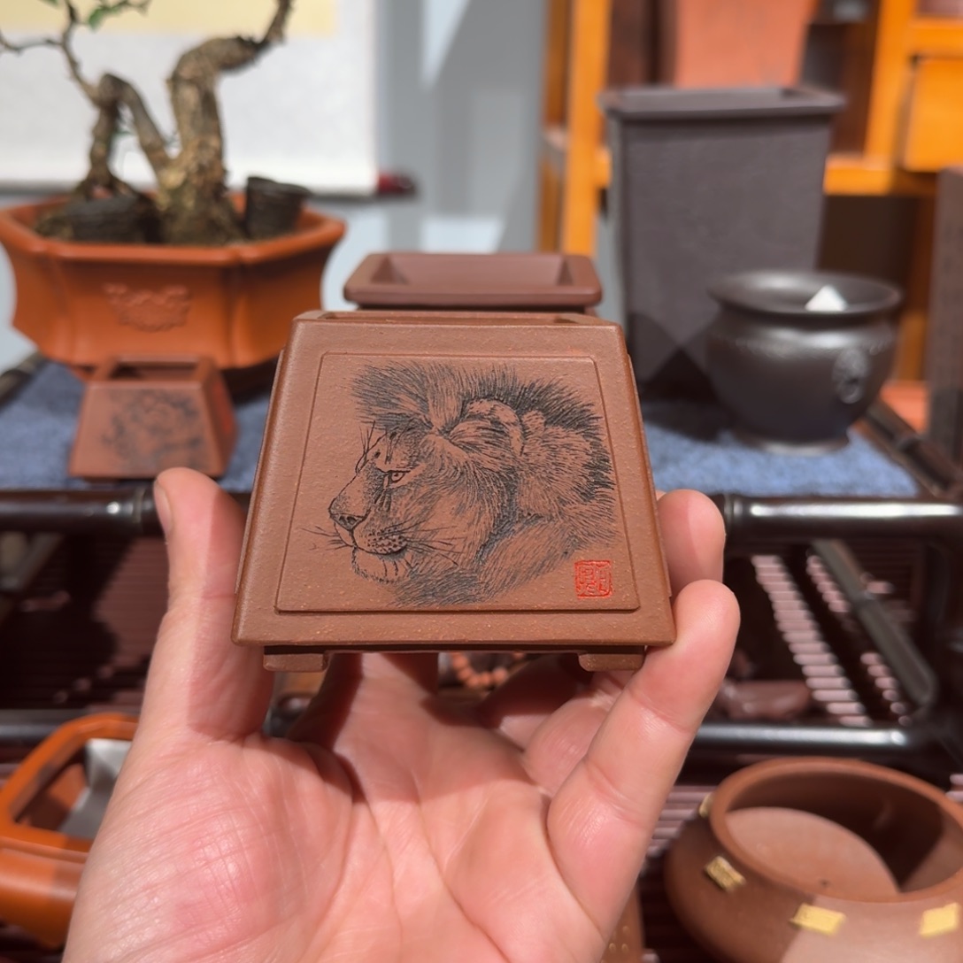泉***学紫砂花盆原矿紫泥