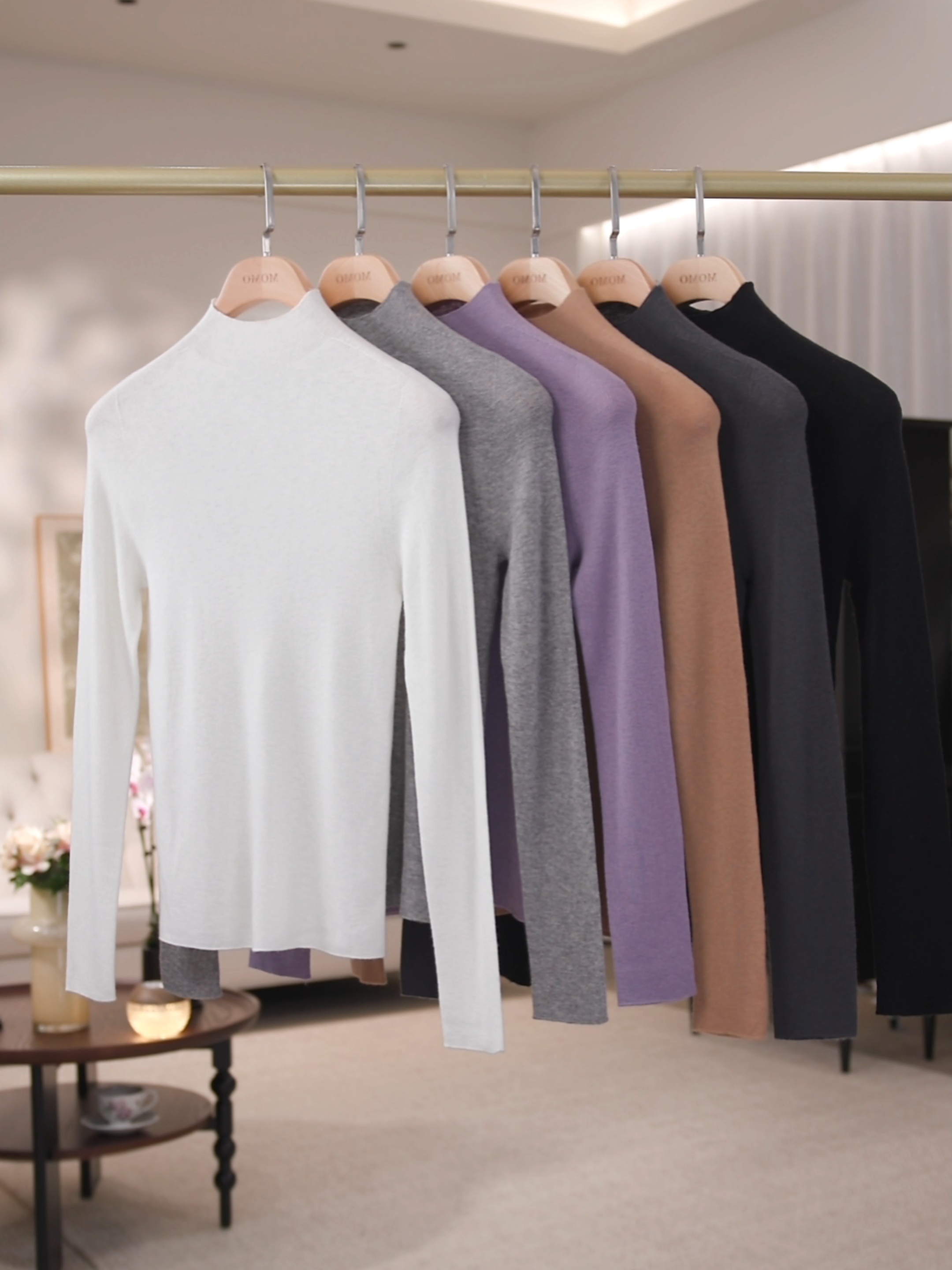 "牛奶打底衫"保暖 80S无缝一体成衣半高领打底衫