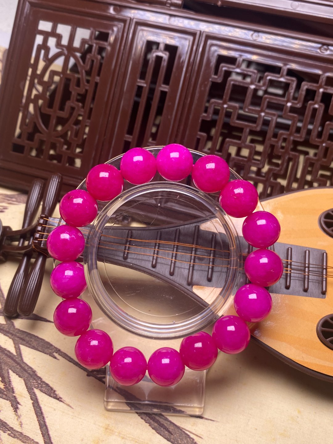 冰粉色12mm手串发一条C08