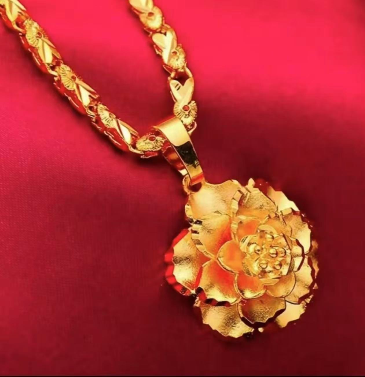 合金项链 【牡丹花项链】时尚经典气质精美百搭女士女款