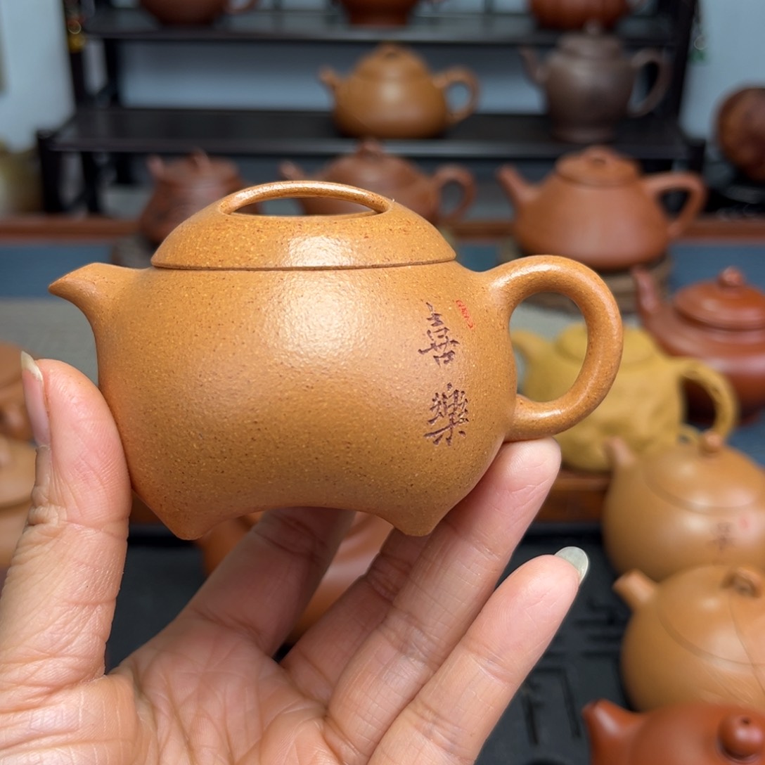 紫砂茶壶120cc牛盖半手工制作