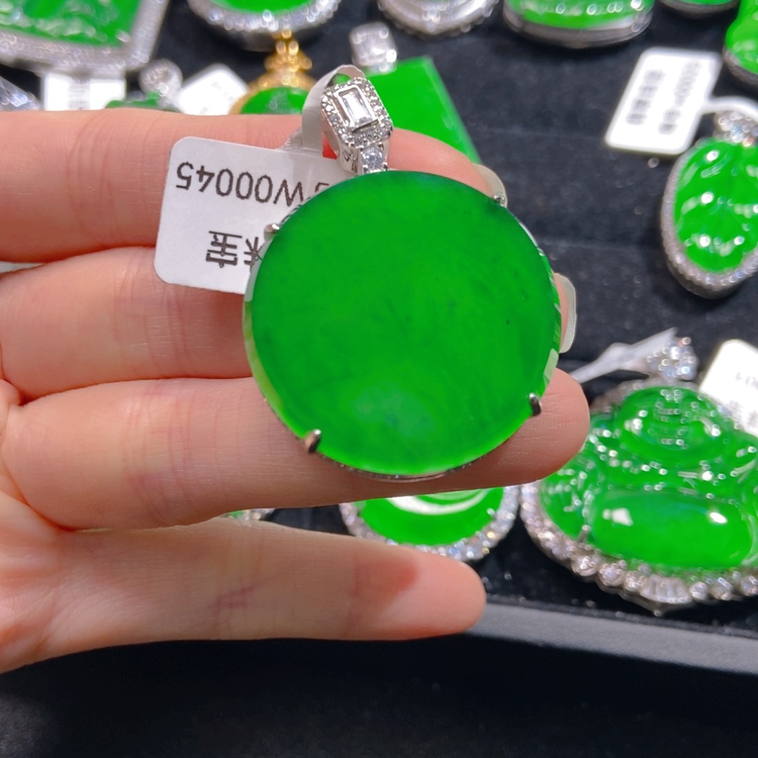 翡翠吊坠(不含链)银S925镶嵌