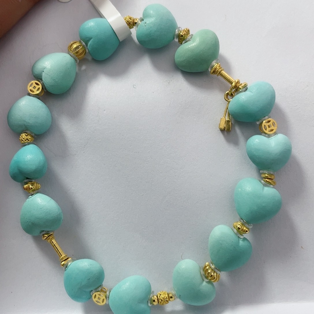 绿松石珠宝奇石18K金镶嵌