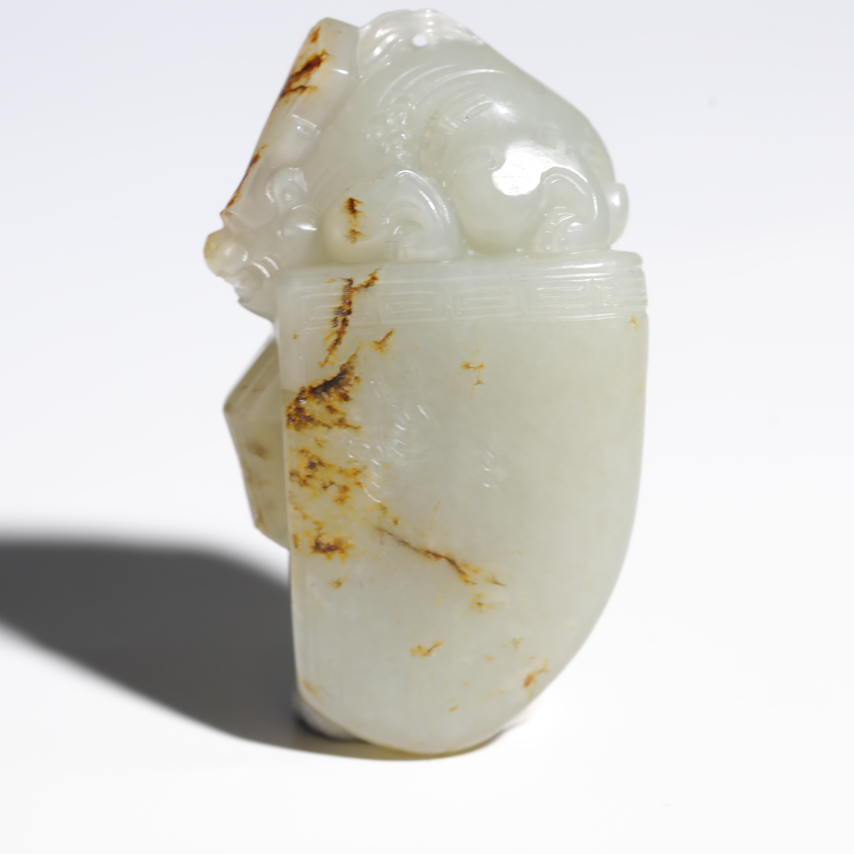 【竞拍】和田玉斧上有龙 58*34*17mm 47.7g 11250530-35