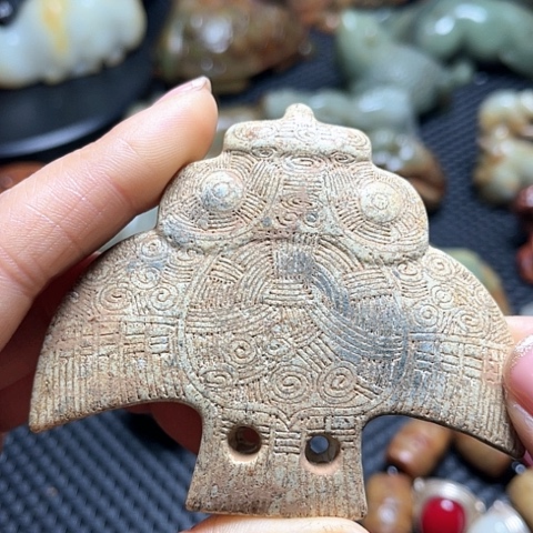 白玉菩提吊坠摆件