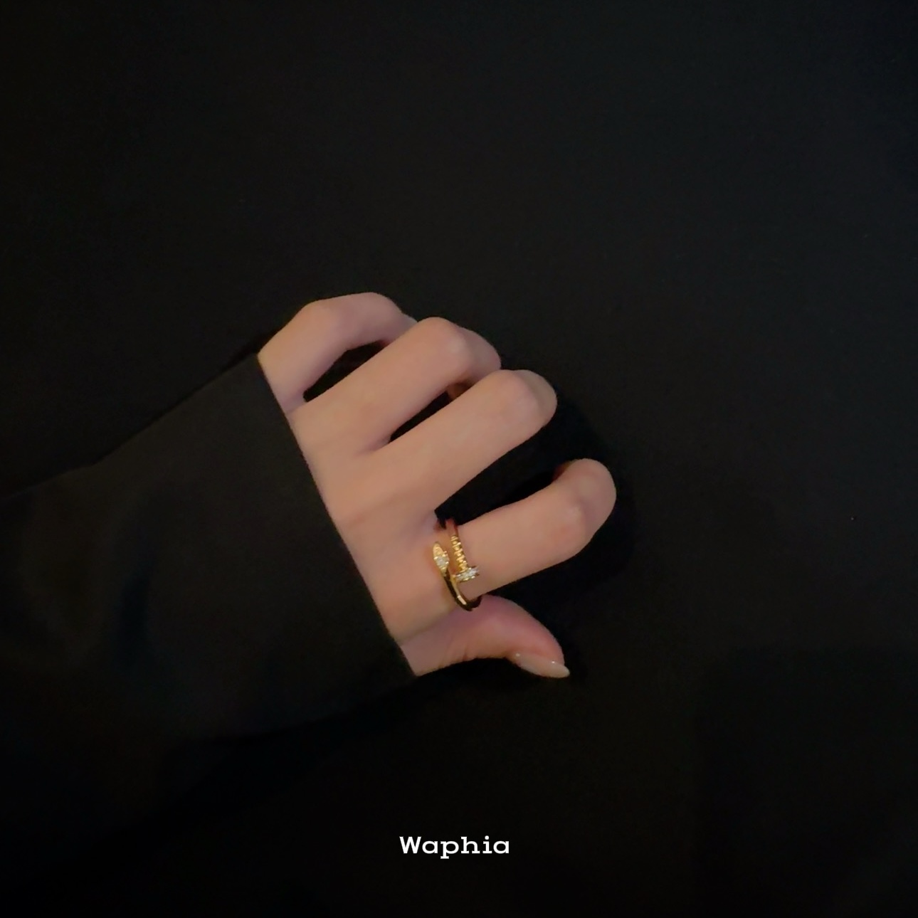 合金戒指 Waphia设计师款经典时尚轻奢【钉子戒指】 CA008