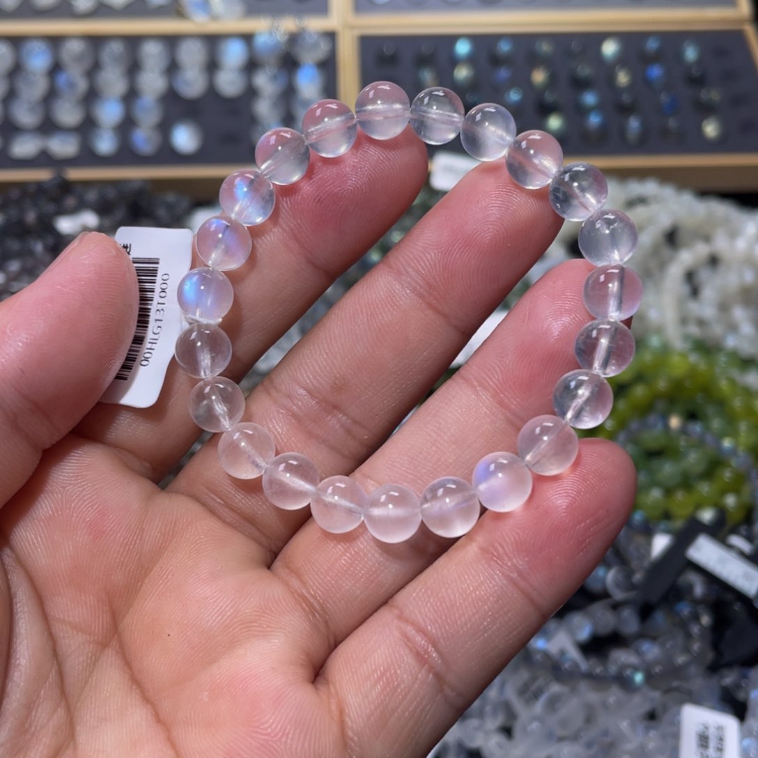 手链未镶嵌长石清***梦蓝月光手链8m