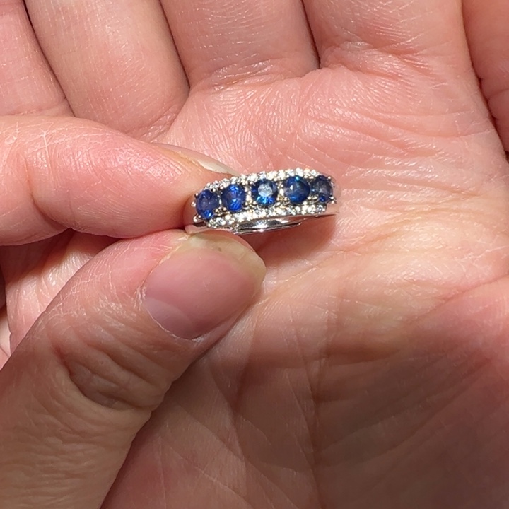 蓝宝石戒指银S925镶嵌蓝宝石