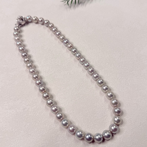 【六六中古】孤品优雅海水真多麻项链ew2383链长42珠子卡8.5-9