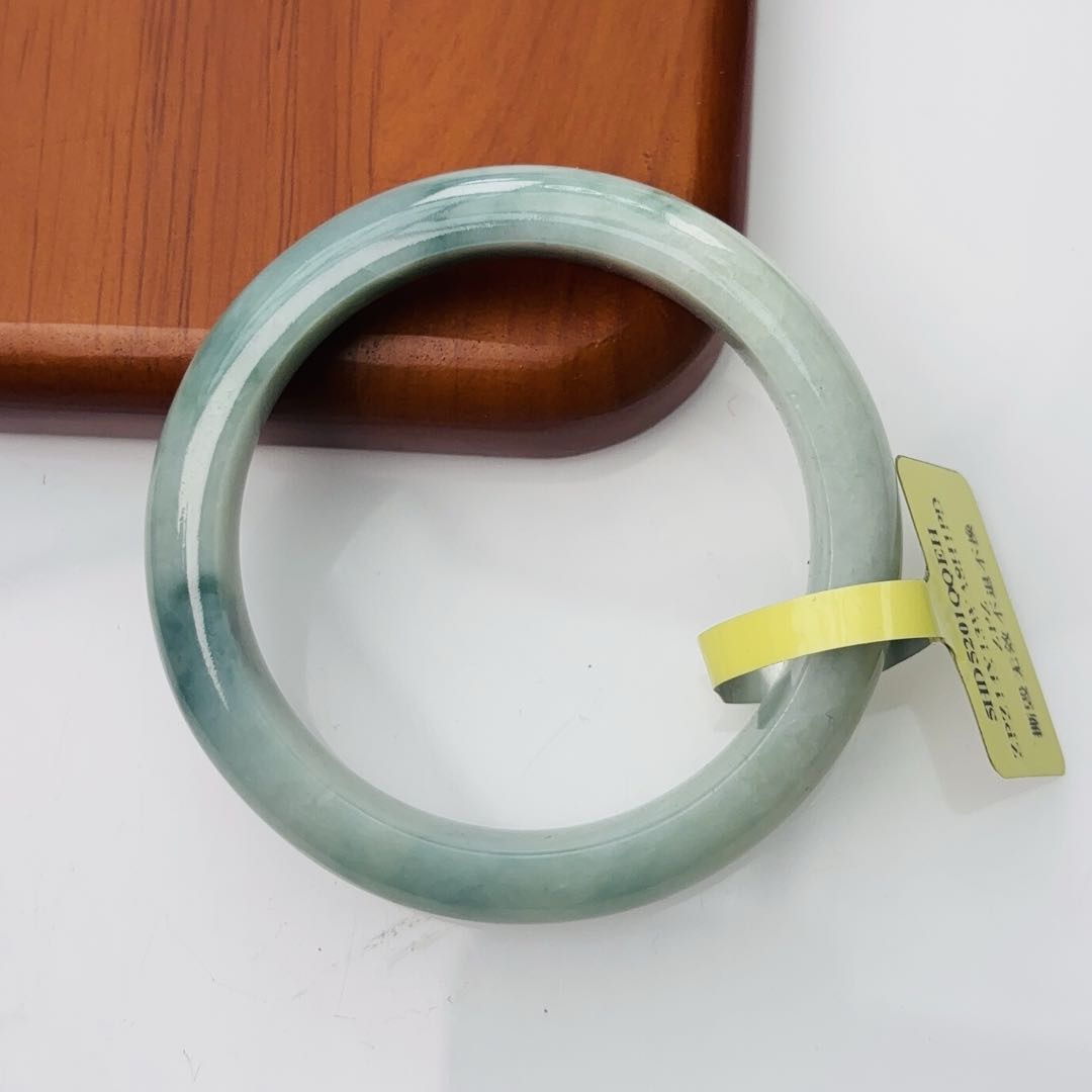  【秋姐翡翠】天然A货翡翠手镯55.3圈&D2-33