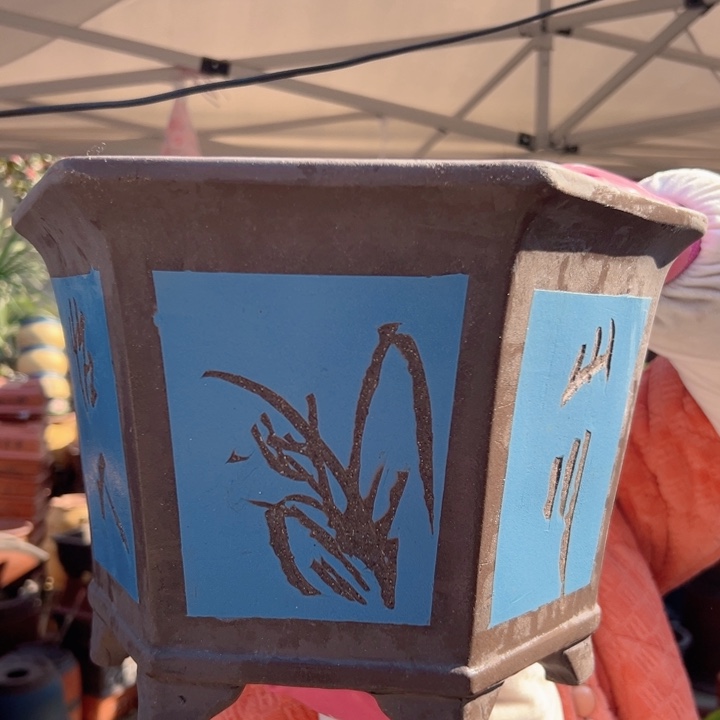 25蓝六方花盆花盆花盆花盆