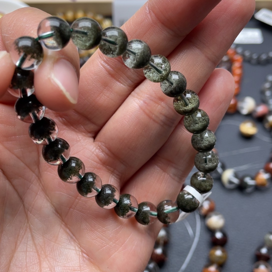 水晶手链未镶嵌绿幽灵聚宝盆