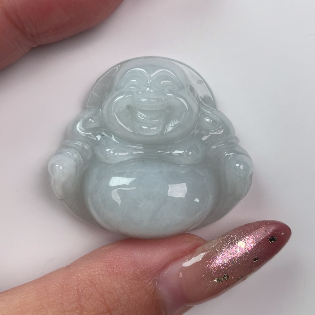 翡翠未镶嵌颈饰佛公包容心