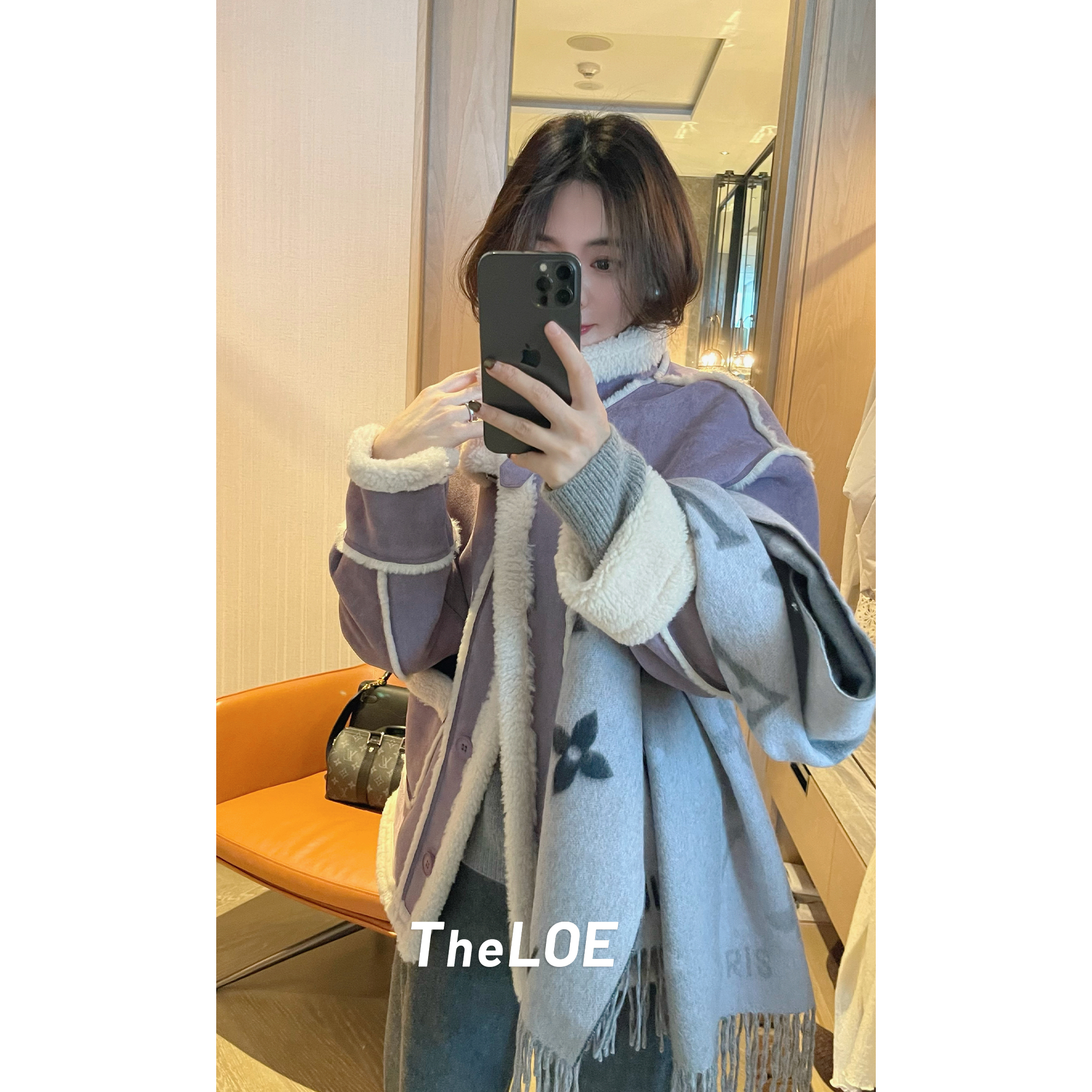 TheLOE/【浪漫小紫小绿毛衣外套】995g立领保暖外套#LE-HWQAW3689