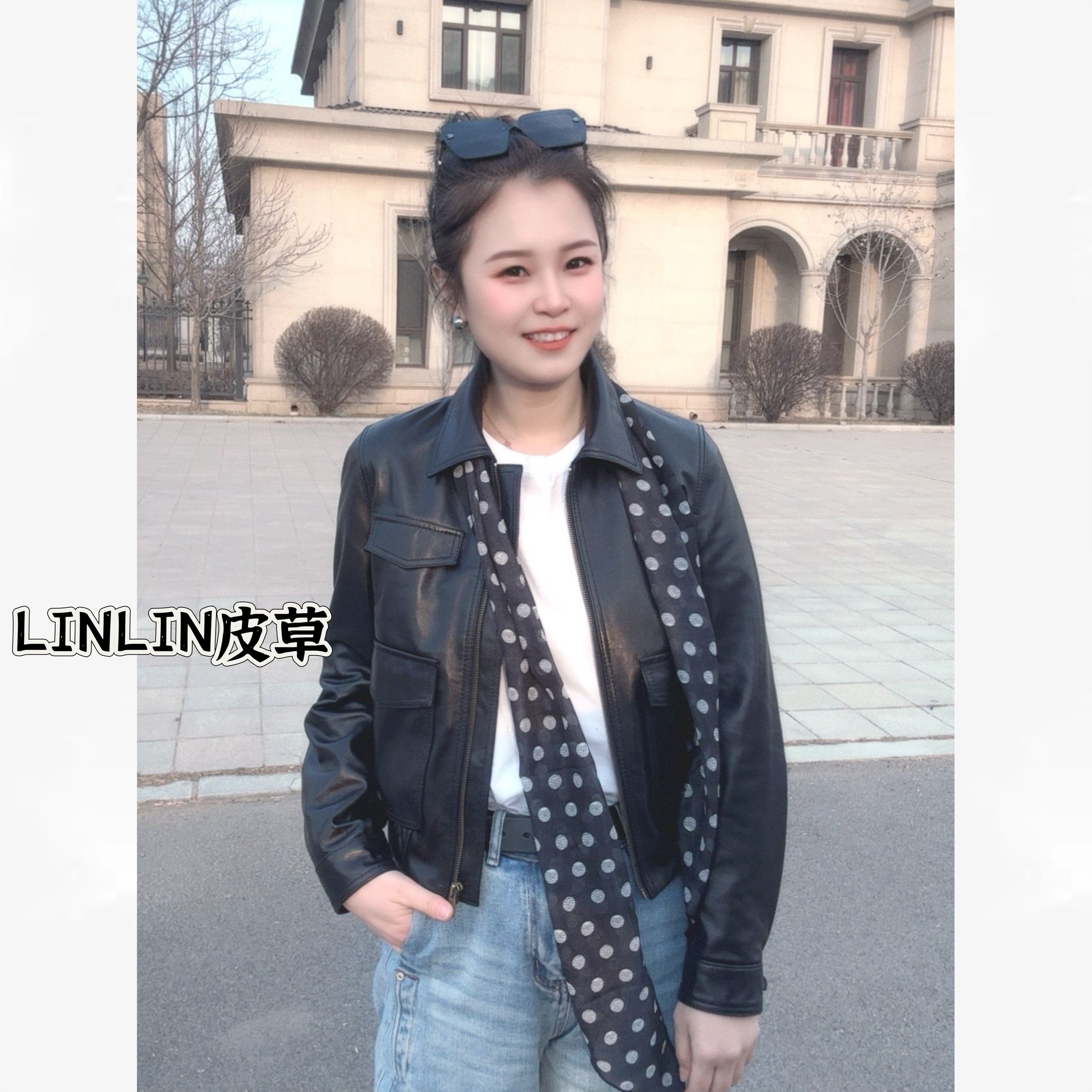 【LinLin皮草】真皮油蜡女款外套夹克款时尚洋气休闲女士潮流时尚