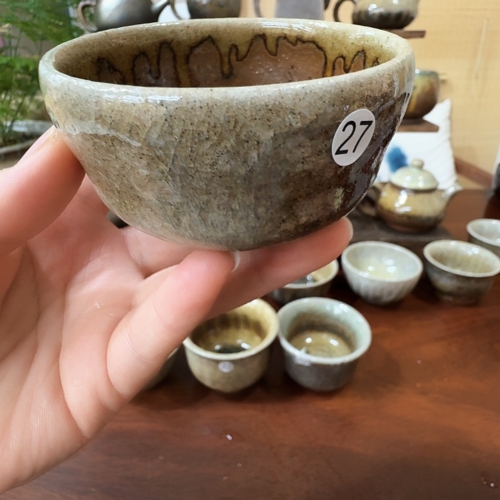 建水紫陶白泥柴烧杯