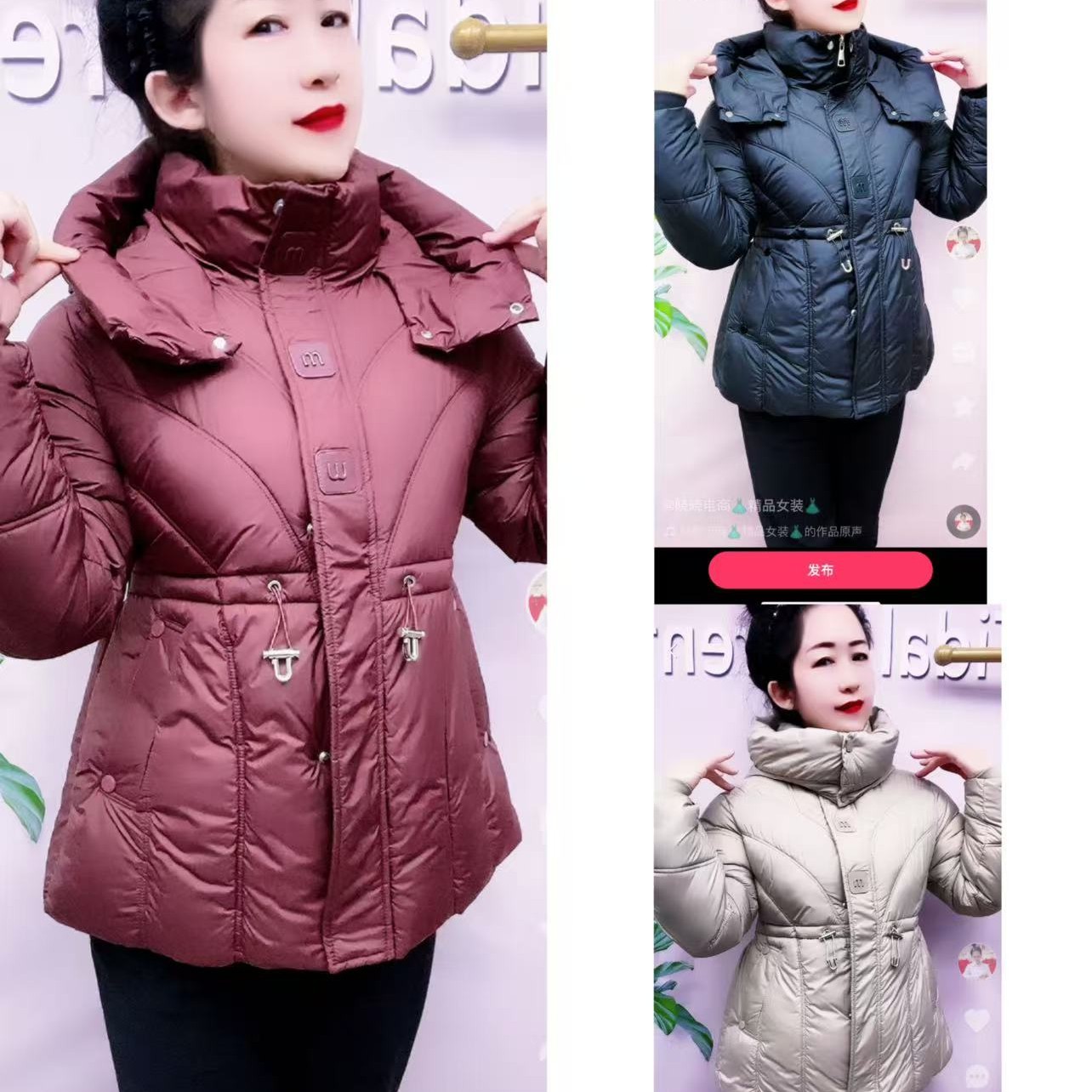 冬季女款连帽棉服加厚保暖修身显瘦时尚百搭棉袄外套