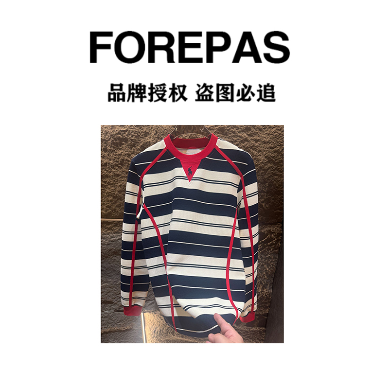 FOREPAS.2025夏季首发拼色层次感卫衣男女同款 .（焕专属)