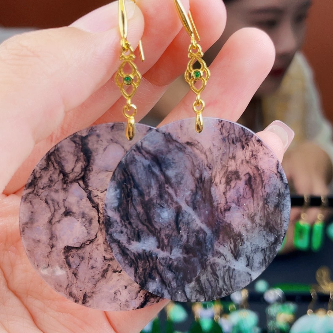 翡翠未镶嵌耳饰饰品