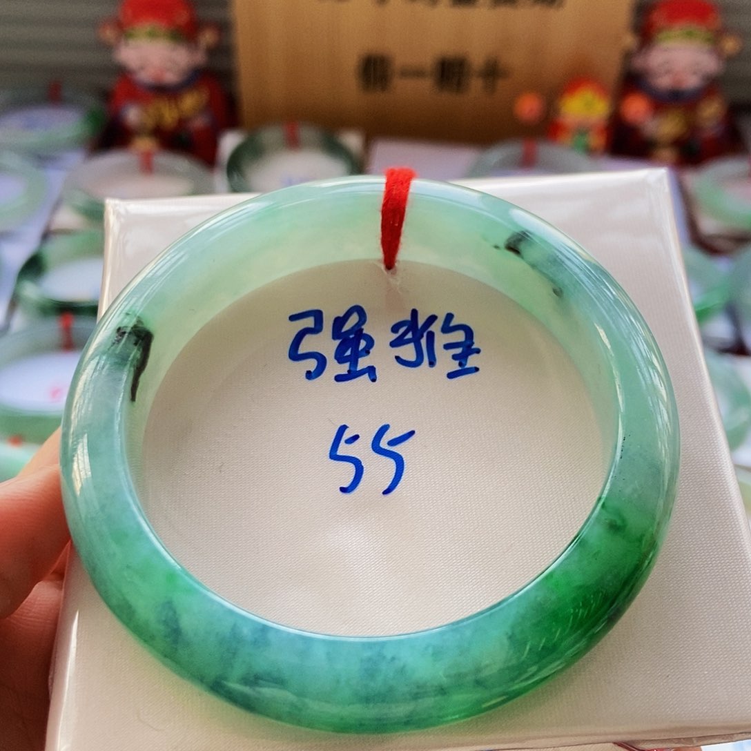 翡翠未镶嵌手镯22冰蓝冰绿22