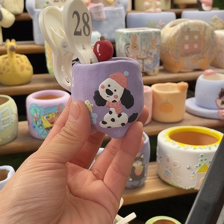 『***』28…..手工手绘花盆