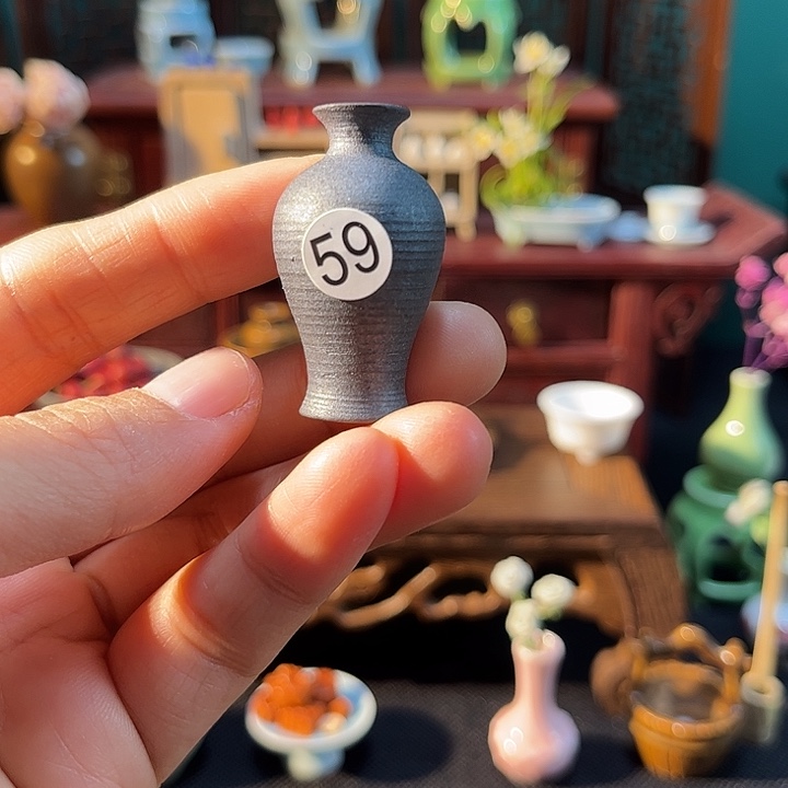 摆件微陶老王迷你花瓶